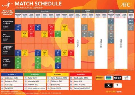 亚洲杯赛程2021赛程表中国对日本