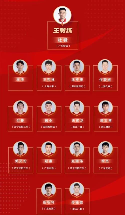 2012中国男篮球员名单